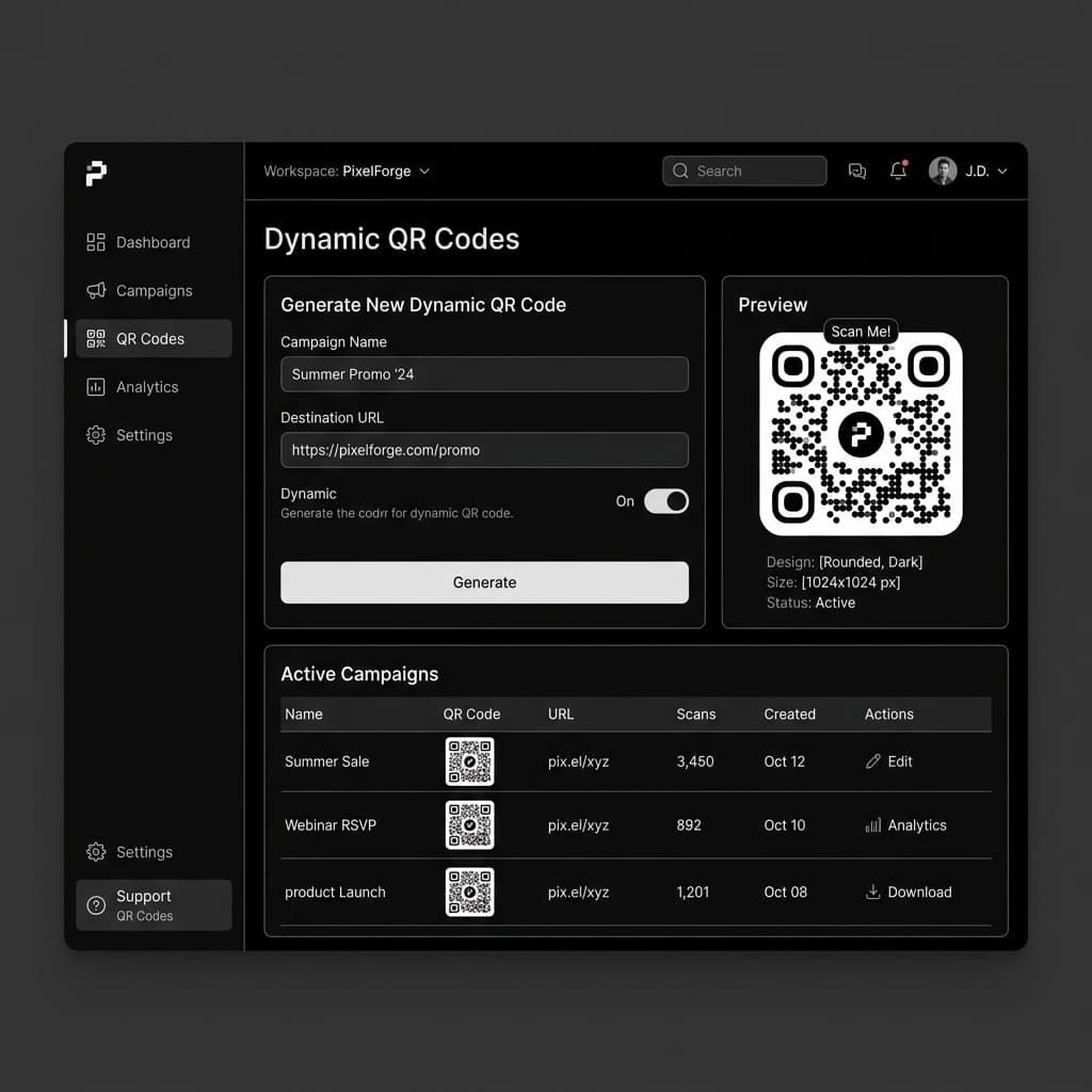 Dynamic QR Codes